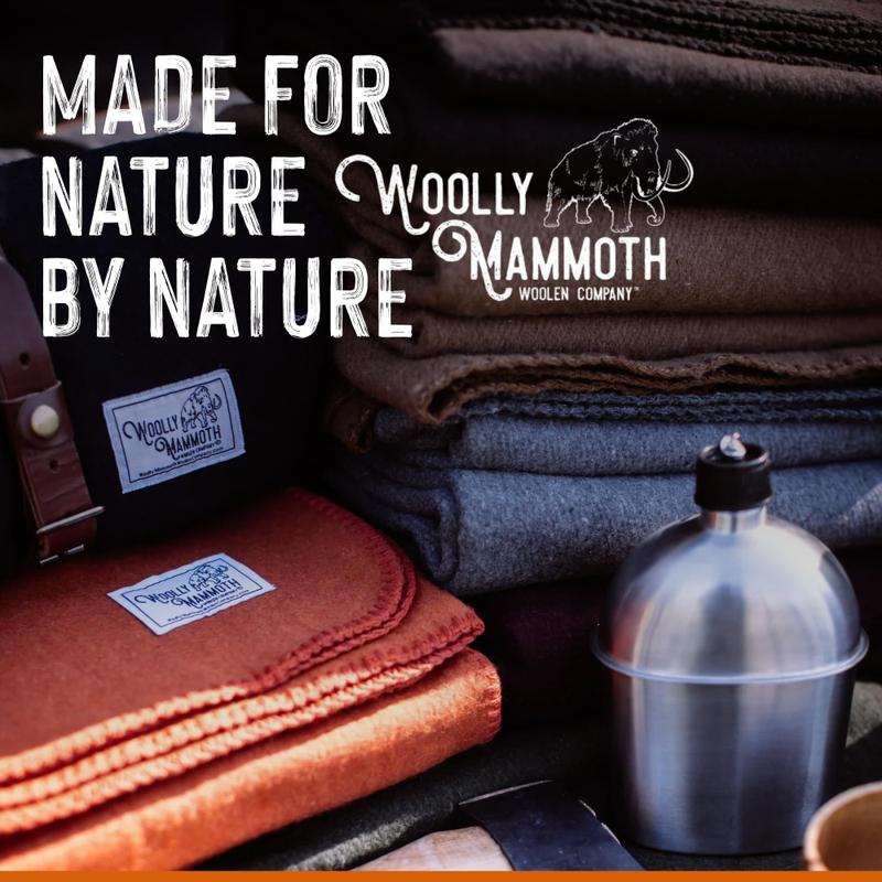Cobertor de acampamento Woolly Mammoth Woolen Co. Lã Merino Cinza